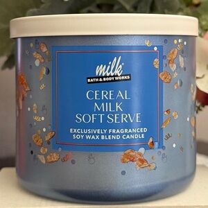 🆕🍦 BATH & BODY WORKS LIMITED EDITION “CEREAL MILK SOFT SERVE” 3-WICK CANDLE. NEW